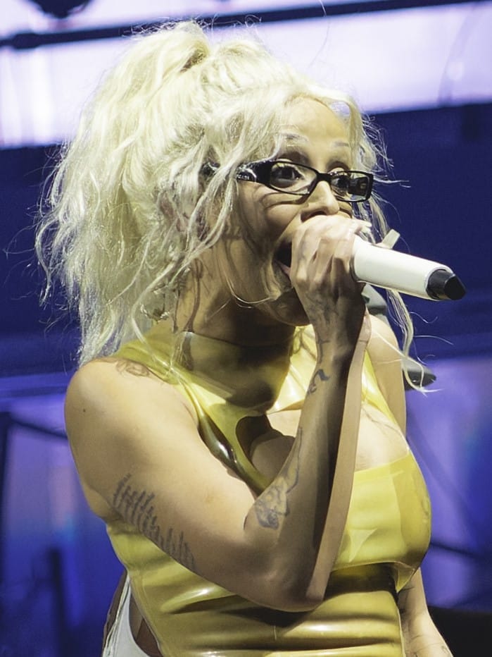 Doja Cat performing at The O2 for urban radio format context