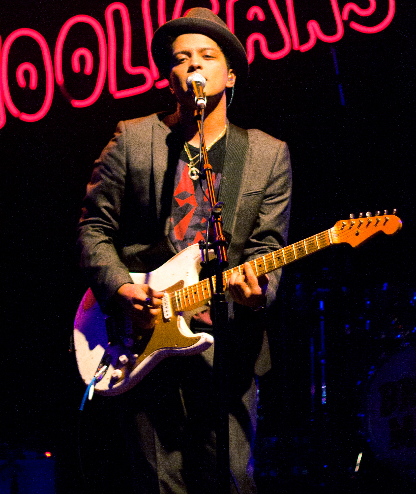 Bruno Mars performing live for Hot AC radio format context